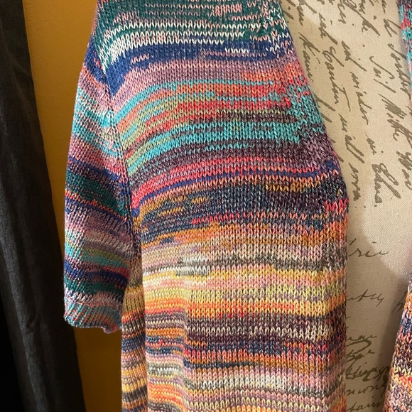 NWT Lane Bryant short sleeve multi-color Sweater 22/24 - Picture 6 of 9